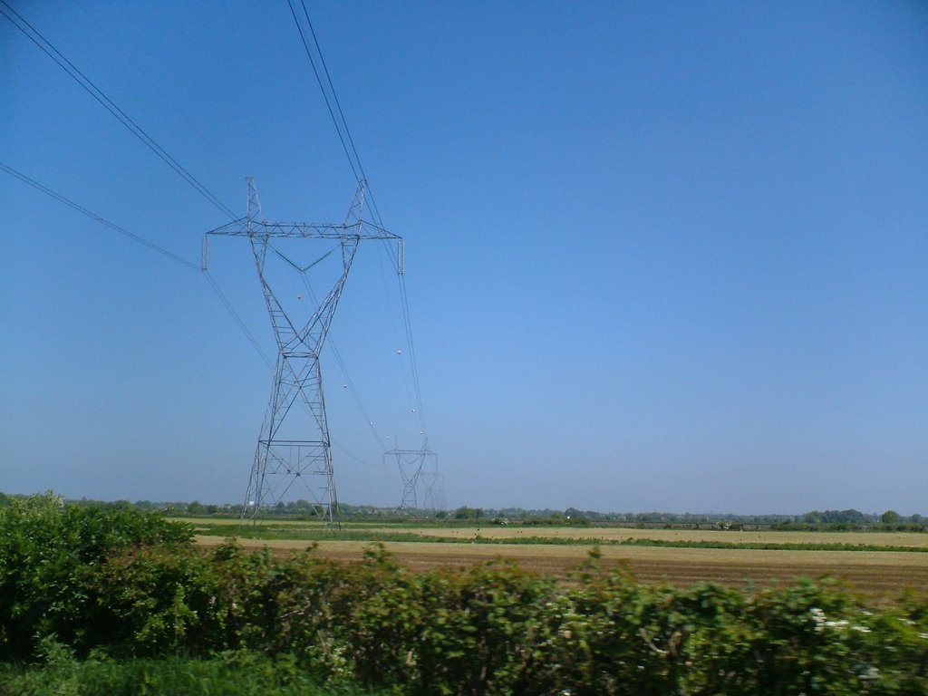 Pylons and rail line